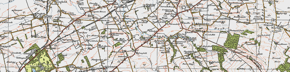 Old map of Bolton Low Houses in 1925