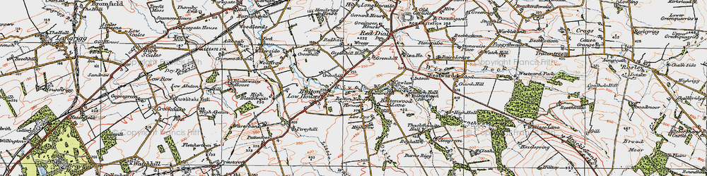 Old map of Wreay, The in 1925
