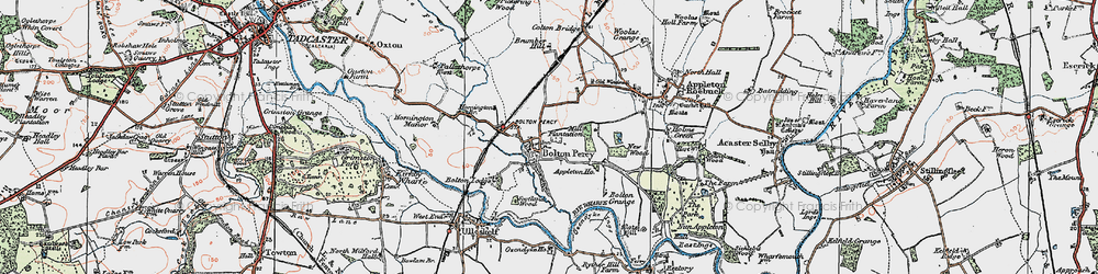 Old map of Bolton Percy in 1924