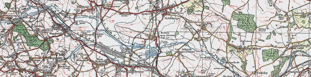 Old map of Bolton Upon Dearne in 1924