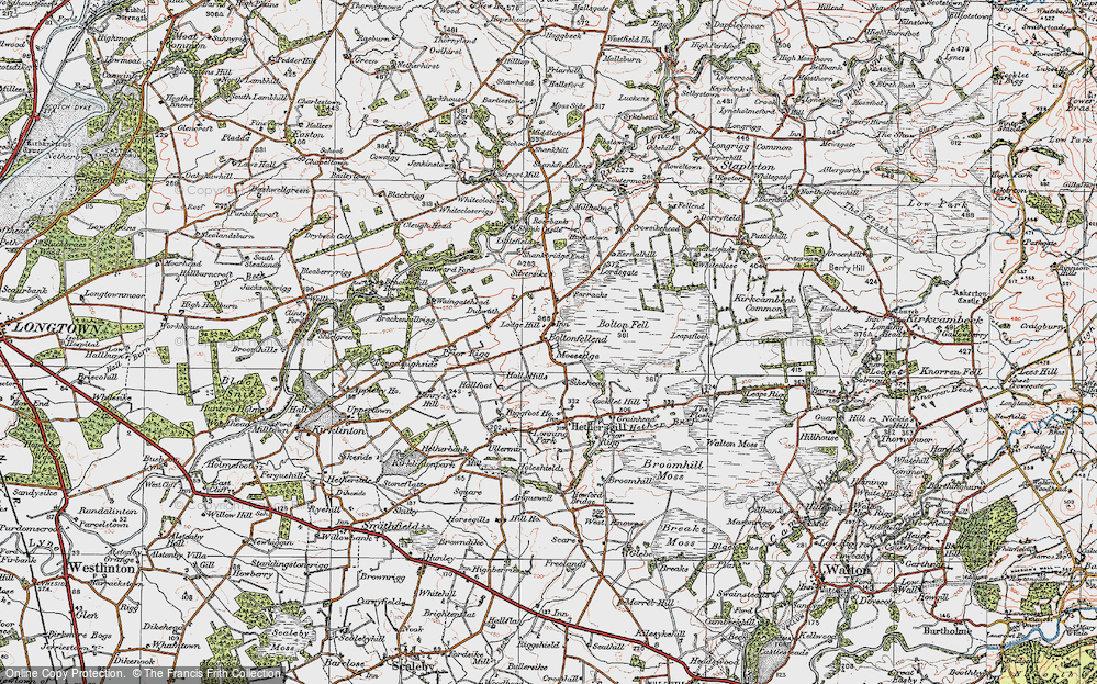 Old Map of Boltonfellend, 1925 in 1925