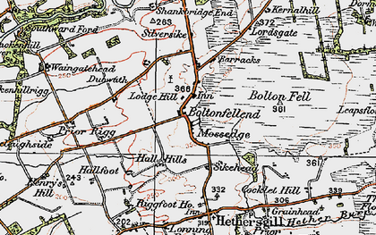 Old map of Bolton Fell in 1925