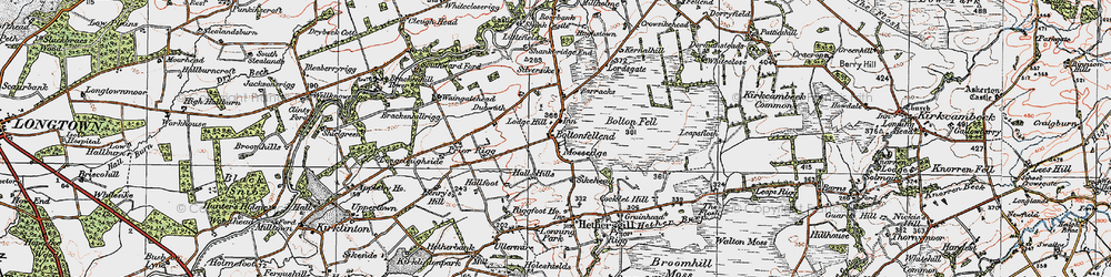 Old map of Boltonfellend in 1925
