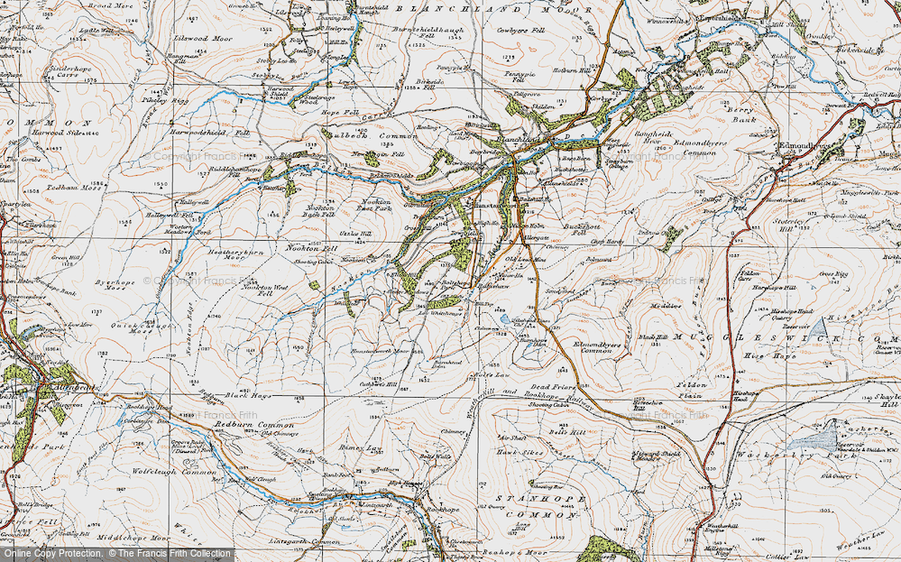 Old Map of Historic Map covering Whitelees in 1925