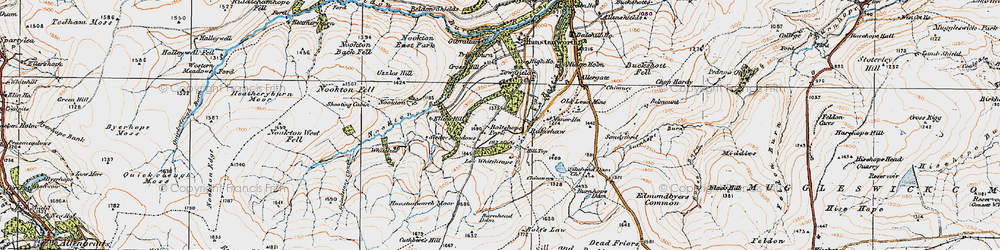Old map of Boltshope in 1925