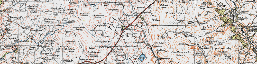 Old map of Bolventor in 1919