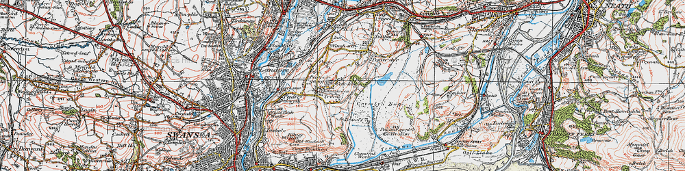 Old map of Bon-y-maen in 1923