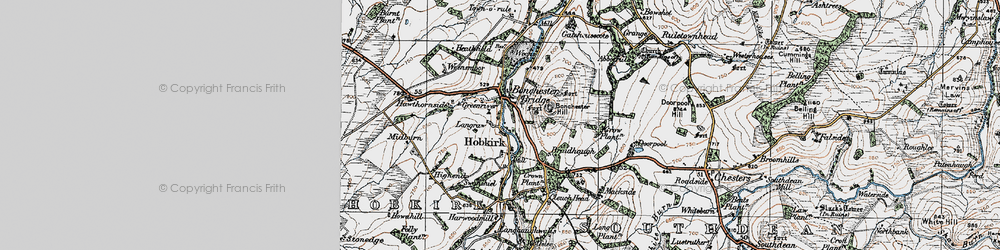 Old map of Bonchester Bridge in 1926