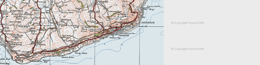 Old map of Monks Bay in 1919