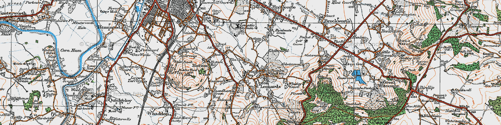 Old map of Bondend in 1919