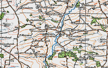 Old map of Bondleigh in 1919