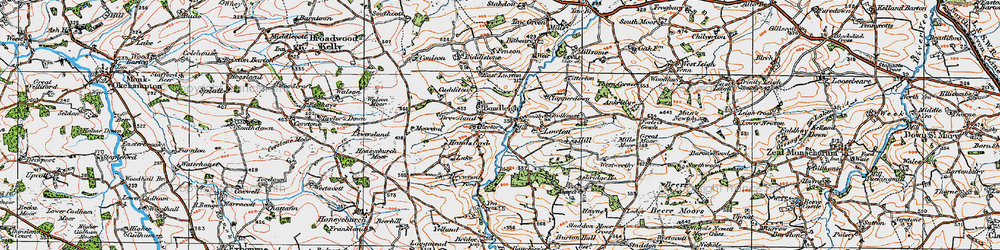 Old map of Bidbeare in 1919