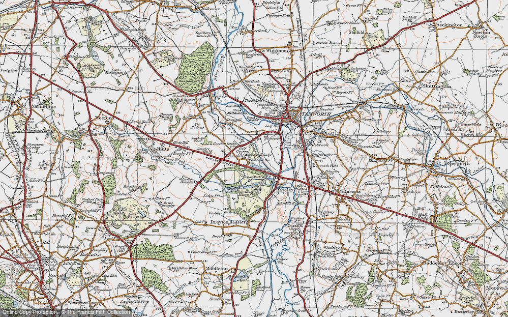 Old Map of Bonehill, 1921 in 1921