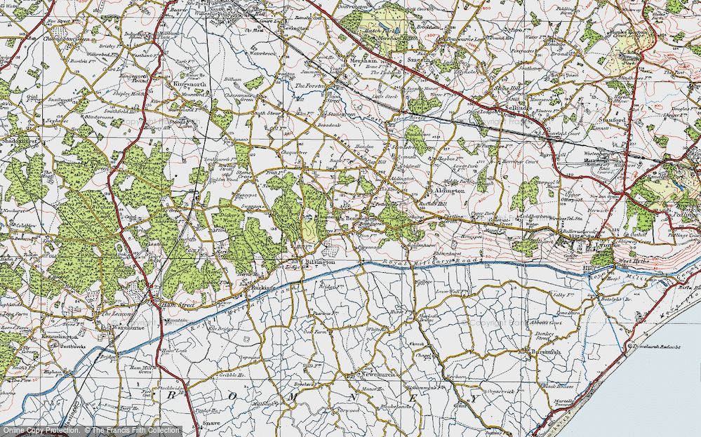 Old Map of Bonnington, 1921 in 1921
