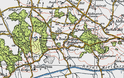 Old map of Bonnington in 1921