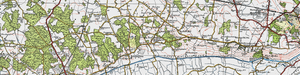 Old map of Bonnington in 1921