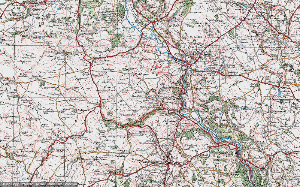 Old Map of Bonsall, 1923 in 1923
