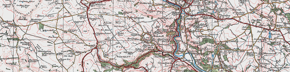 Old map of Bonsall in 1923