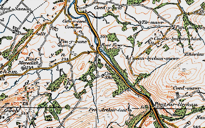 Old map of Tirmawr in 1923
