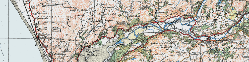 Old map of Abergwynant in 1922