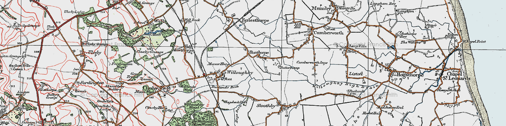Old map of Bonthorpe in 1923
