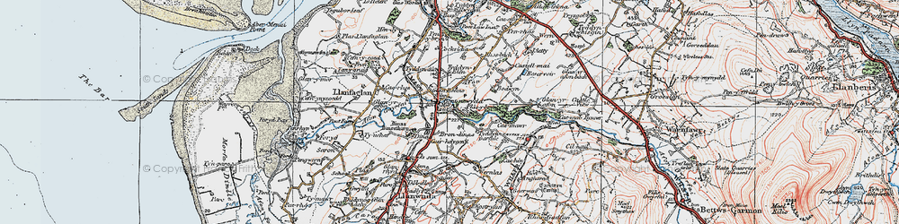 Old map of Bontnewydd in 1922