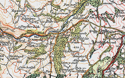 Old map of Tyddyn-Roger in 1922