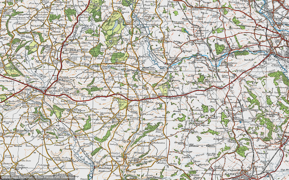 Old Map of Bonvilston, 1922 in 1922