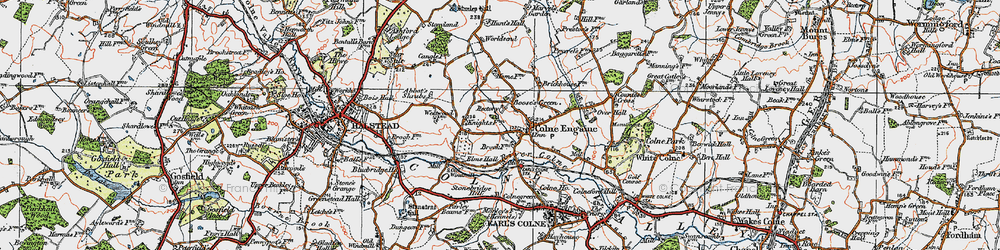 Old map of Boose's Green in 1921