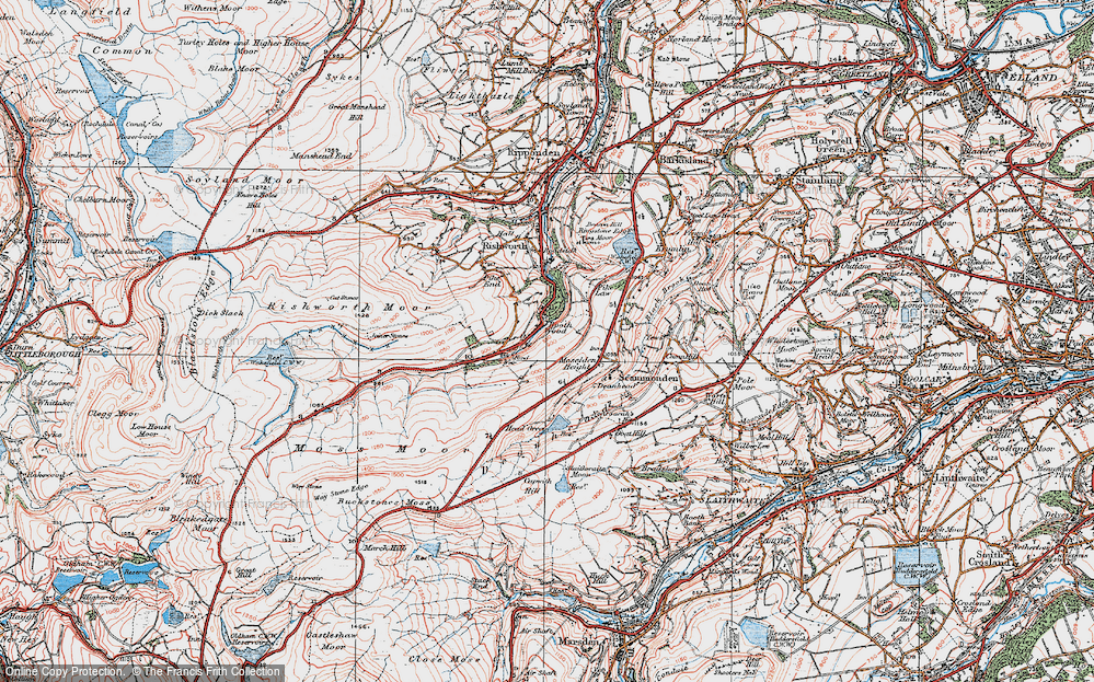 Old Map of Booth Wood, 1925 in 1925