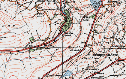 Old map of Booth Wood in 1925