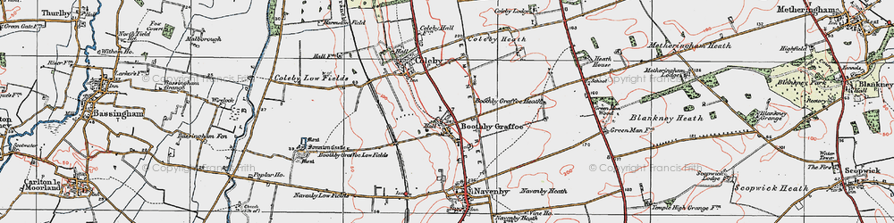 Old map of Boothby Graffoe in 1923