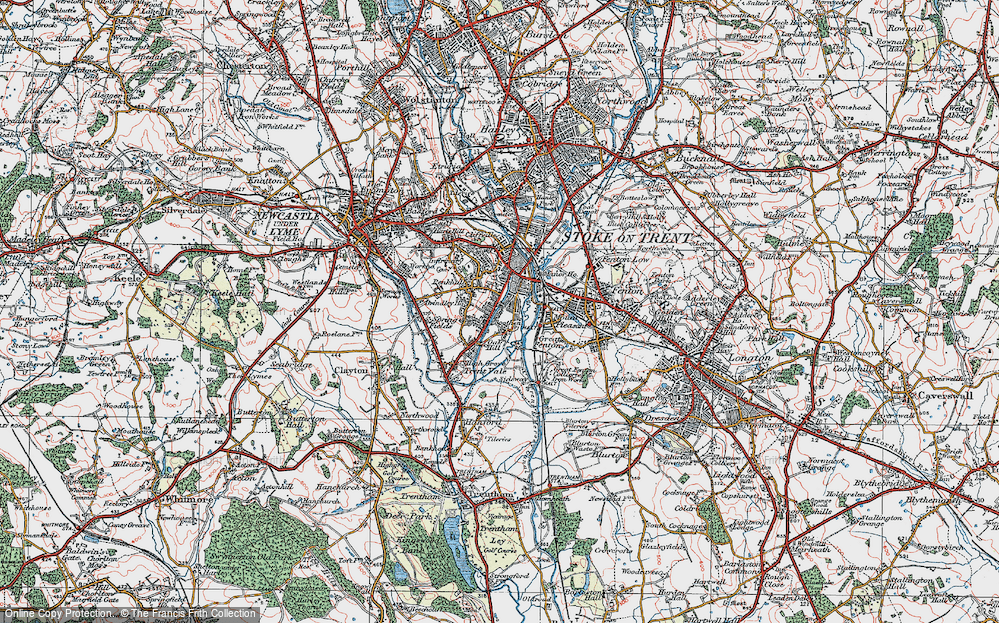 Old Map of Boothen, 1921 in 1921