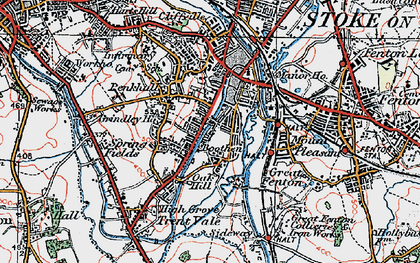 Old map of Boothen in 1921