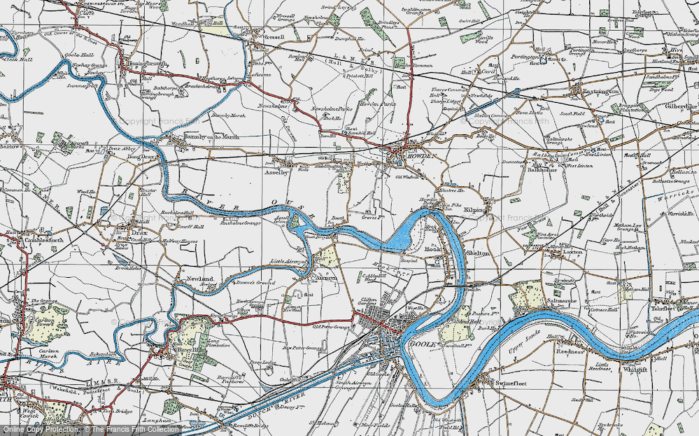 Old Map of Historic Map covering Boothferry Br in 1924