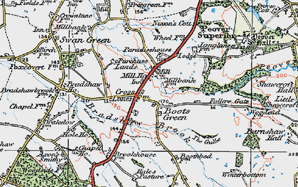 Old map of Boots Green in 1923
