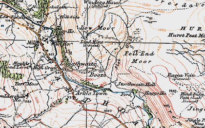 Old map of Booze Moor in 1925