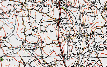 Old map of Boquio in 1919