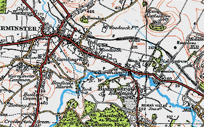 Old map of Battlesbury Hill in 1919