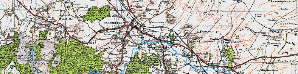 Old map of Battlesbury in 1919