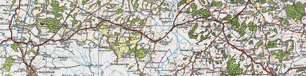 Old map of Boreham Street in 1920