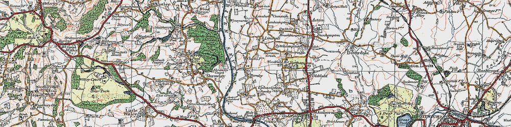 Old map of Boreley in 1920