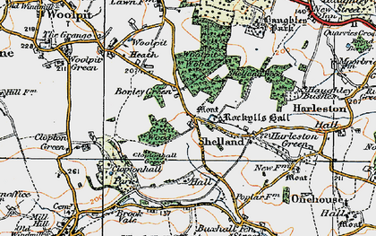 Old map of Woolpit Wood in 1921