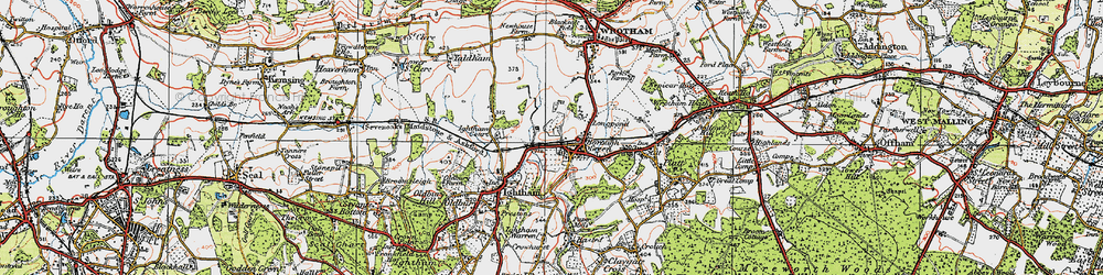 Old map of Borough Green in 1920