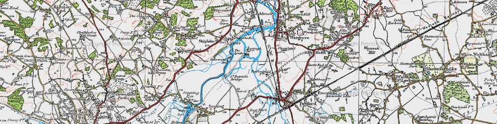 Old map of Borough Marsh in 1919