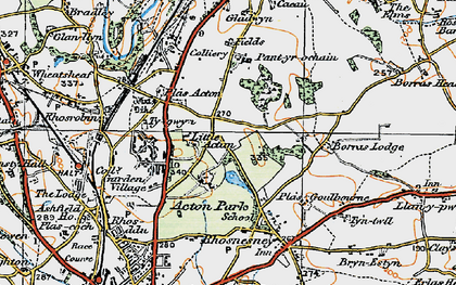 Old map of Borras in 1921