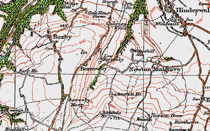 Old map of Borrowby Moor in 1925