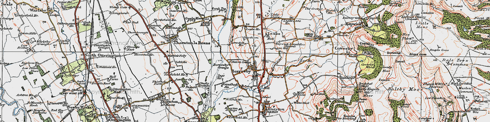 Old map of Woundales in 1925