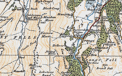 Old map of Borrowdale in 1925