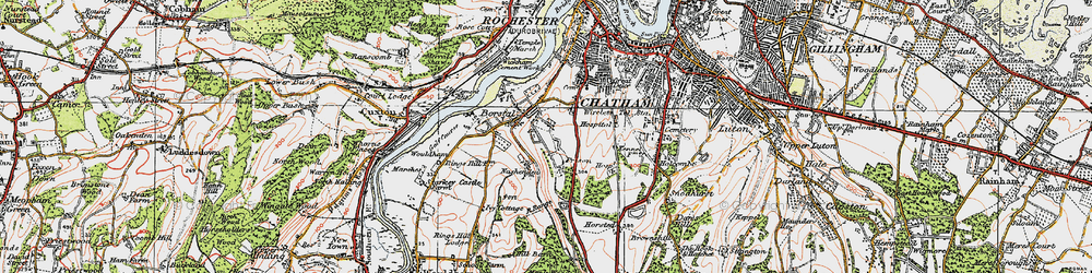 Old map of Borstal in 1921